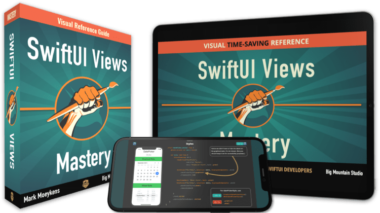 SwiftUI Views Mastery books on iPad and iPhone